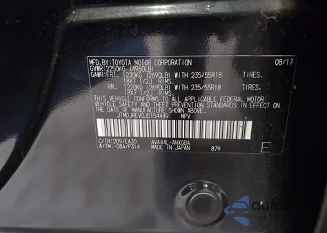 2018 Toyota Rav4 Hybrid Limited z USA, uszkodzony, nr VIN JTMDJREV0JD154449